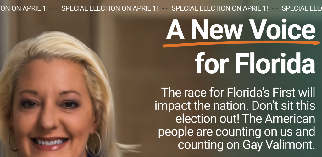 FLIP THE HOUSE SPECIAL ELECTION SUPPORT GAY VALIMONT FOR CONGRESS (FL CD-1)